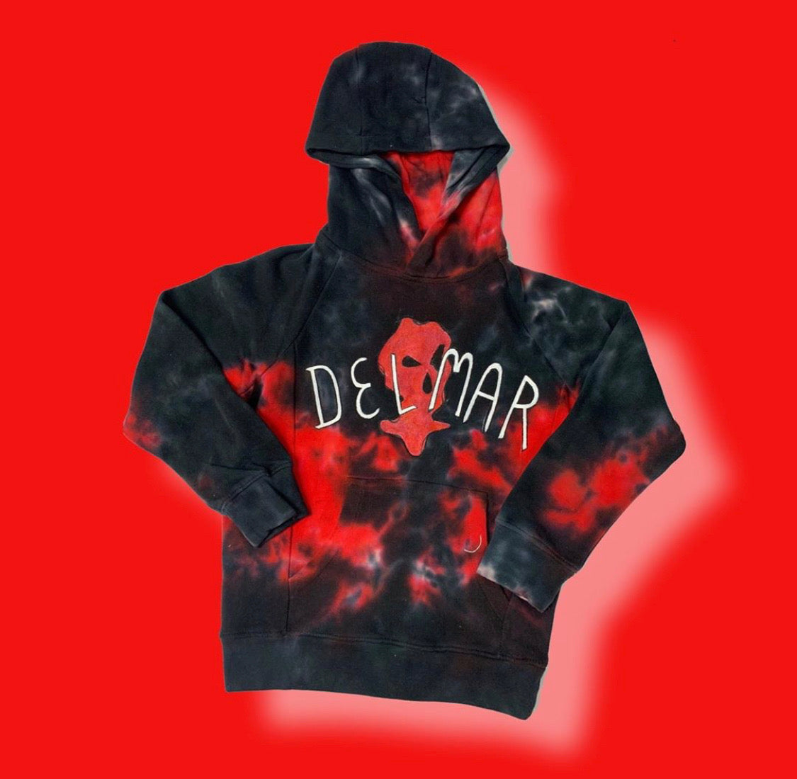 Dez Delmar Tie Dye Hoodie Red Little Image Kids Clothing