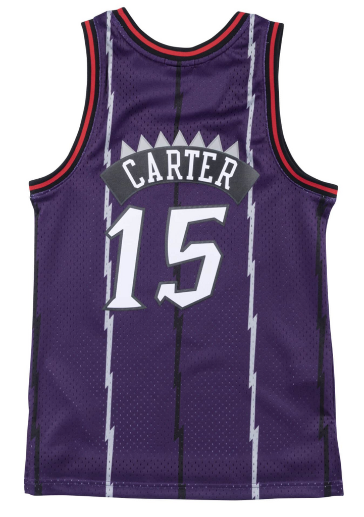 Mitchell & Ness NBA Kids Toronto Raptors Vince Carter 1998-99 Swingman Road Jersey Purple/Red